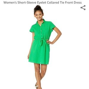 NWT J Crew Factory Kelly green tie front dress
